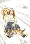 Two Girls Tobogganing Reproduction