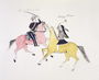 Symbolic portrayal of the conflict between the Indians and the whites as represented by their two most famous leaders Reproduction