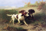 Two Spaniels in a Landscape Reproduction
