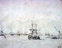A brig at anchor and other shipping in the Thames Reproduction