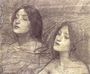 Two Nymphs - study for Hylas and the Nymphs (circa 1896 Reproduction
