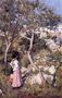 Two Little Italian Girls by a Village 1875 Reproduction