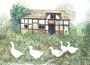 Geese Before a Timbered Cottage Reproduction