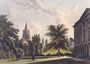 Exterior of Corpus Christi College and Christ Church Cathedral, illustration from the 'History of Oxford', engraved by Joseph Constantine Stadler (fl.1780-1812) pub. by R. Ackermann, 1813 Reproduction