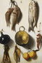 A Trompe LOeil of Fish, Cooking Utensils, Vegetables and Fruit Reproduction