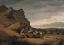 Lake Scene with Seated Figure and Sheep Reproduction