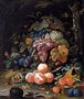 A Still Life Of Red And White Grapes In A Basket Reproduction