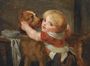 A Young Boy With A Dog Reproduction
