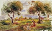 Landscape With Figures At Cagnes Reproduction