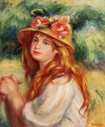 Blond In A Straw Hat Aka Seated Girl Reproduction