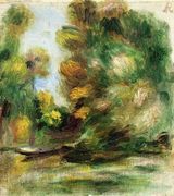 Banks Of The River A Boat Reproduction