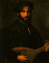 Portrait of a Gentleman with Mandolin Reproduction