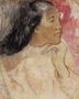 A Tahitian Woman With A Flower In Her Hair Reproduction