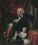 Portrait of a family, small, full-length, said to be Yoan van Wageningen (b. 1704) and children, Yan (b. 1733) and Cornelia (b. 1734), in an interior Reproduction