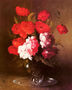 Pink Peonies and Poppies in a Glass Vase Reproduction