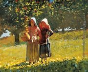 Apple Picking (or Two Girls in sunbonnets or in the Orchard) Reproduction