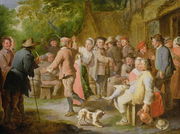 A Country Fete with Figures Dancing Reproduction