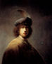 Self-portrait In A Plumed Hat Reproduction