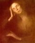 Lady Leaning her Elbows on a Table Reproduction